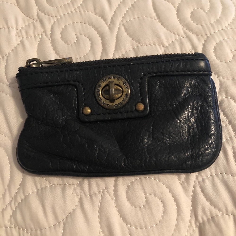 Marc Jacobs black leather card holder/ coin purse